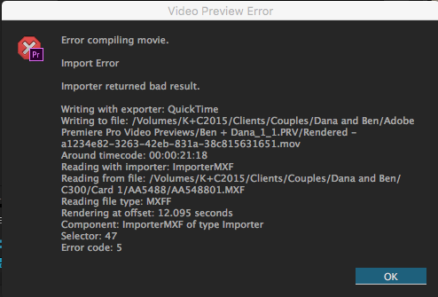 Error compiling movie - Import error - Importer re... - Adobe